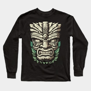 Ward Off Evil Spirits this Summer with this Tiki Mask Design by gnarly Long Sleeve T-Shirt